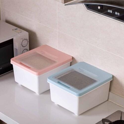 Hot Kitchen Rice Storage Box Grain Container Case Large Sealed Plastic Flour Rice Boxes Bin Dust-Proof Kitchen Organizer