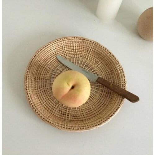 Rattan tray bread tray Japanese Indonesian rattan woven bamboo tray bread basket rattan basket picnic basketfruit basket