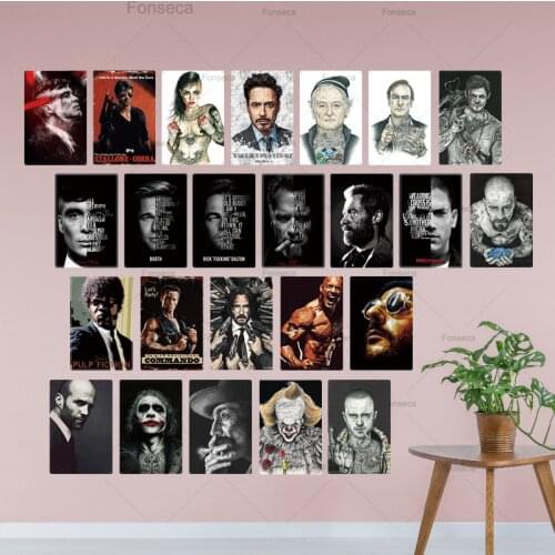 Movie Star Metal Poster Plaque Metal Vintage Actor Metal Sign Tin Sign Wall Decor for Man Cave Bar Pub Club