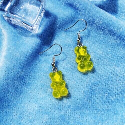 Fashion Cute Hanging Earring Bear Drop Earring Candy Color Kids Gifts Minimalism Cartoon Design Ear Hooks Danglers Jewelry