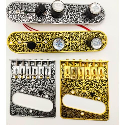 TL Electric Guitar Roller Saddle Bridge and 3 Way Wired Loaded Prewired Control Plate