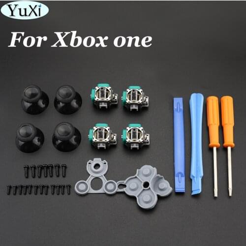 YuXi Game Tools Kit For Xbox One Controller 3D Analog Joysticks Replacement with Thumb cap Torx T8 T6 Screwdrivers Repair Tool