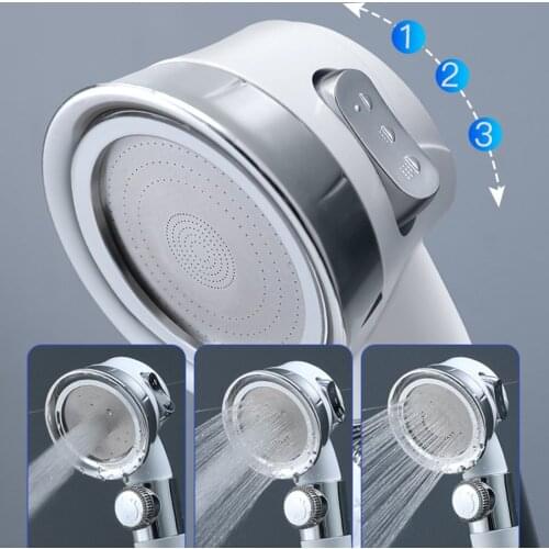Punch-free Shower Head High-pressure Water-saving Non-porous Bracket Hose Adjustable Bathroom Shower With Holder Titanium White