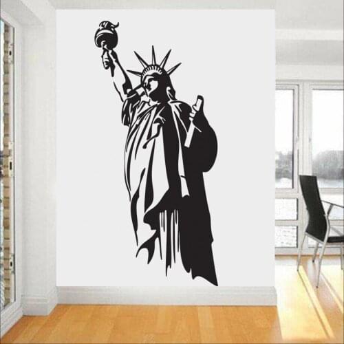 Statue of Liberty Wall Decal Freedom ART Quote Wall Stickers for Bedroom Living Room Decoration Vinyl Removable Decals B469