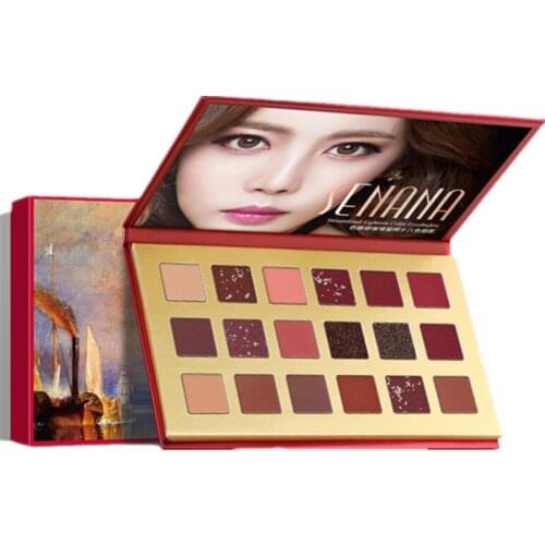 New Starlight Sunset 18 Colors Makeup Eyeshadow Palette Matte Pearl Flicker Smoky Eye Shadow in One Palette Blush Makeup eyes