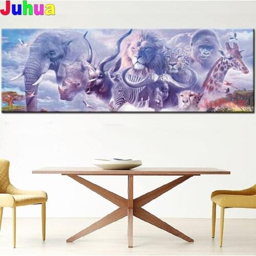 New Arrival 5D DIY Diamond Painting African Lion Elephant Rhinoceros World Full Round Diamond Embroidery Mosaic Hobbies H523