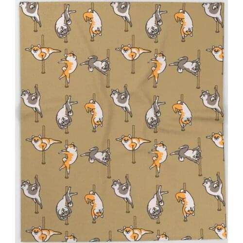 Dog Shiba Inu Cartoon Throw Blanket Cute Kids Design Shiba Inu Pole Dancing Club Blankets for Beds Christmas Decorations Home