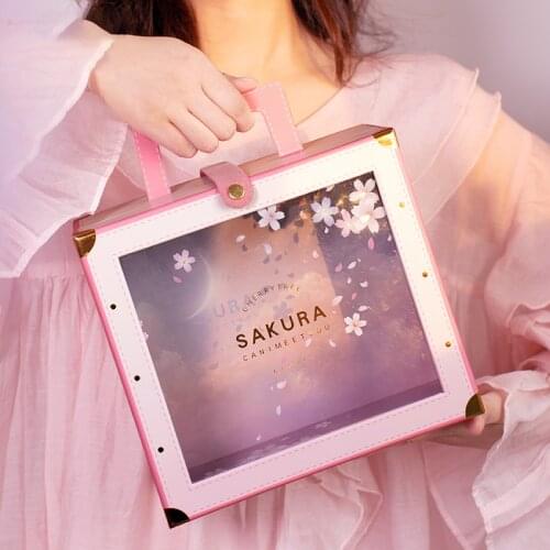 Cherry blossoms Party favor gift box packaging wedding candy box birthday perfumes gift boxes packaging gift bags with handles