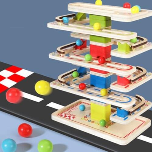 Race Ball Ramp Track,Toddler Toys, Montessori Stem Educational Cars Toys for 1 2 3 Years Old Boy and Girl, Great Gift