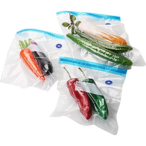 Manual Vacuum Pump Reusable Food Storage Bag Vacuum Sealer Refrigerator Bags Kitchen Organizer Vacuum Food Fresh Bag