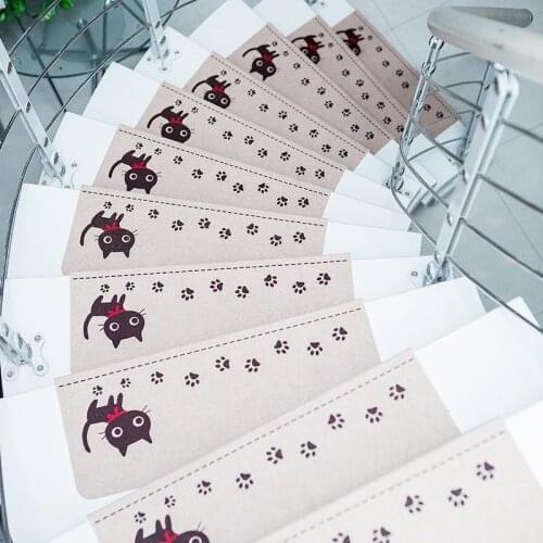 Self-adhesive Stair Tread Carpet Mats 5pcs/lot Anti-Slip Stair Mat Set Sound Insulation Floor Mat Stair Step Protection Cover