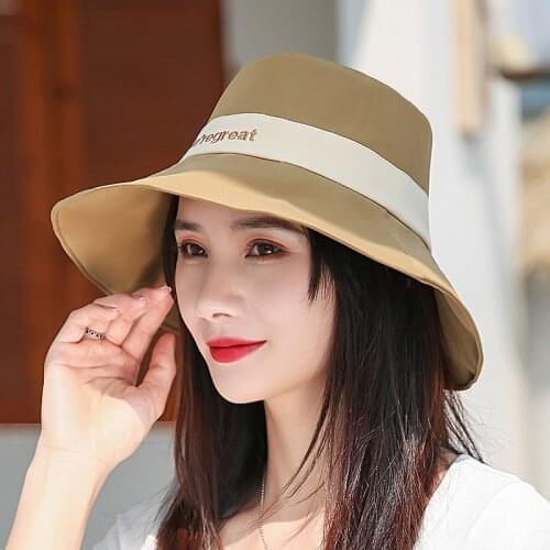 Packable Summer Travel Bucket Beach Sun Hat Fisherman Hat Travel Beach Hat Foldable Sunshade Hat For Fishing Outdoor