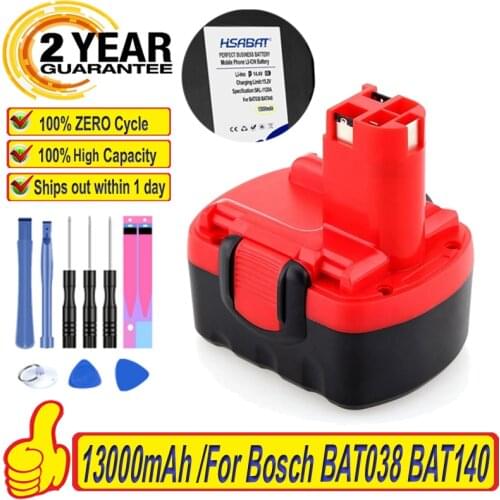 Top Brand 100% New Battery for Bosch BAT038 BAT140 BAT040 BAT041 BAT159 2607335275 2607335533 2607335534 2607335711 2607335465