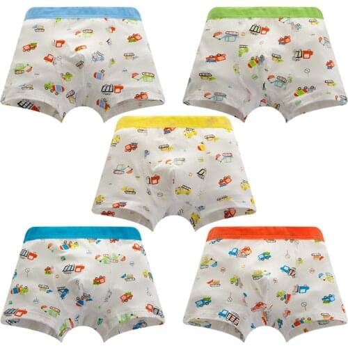 1PCS NEW High Quality Panties Kids Boys Modal Car Print Boxer Underwears Random Color Childrens Clothing Dropshipping