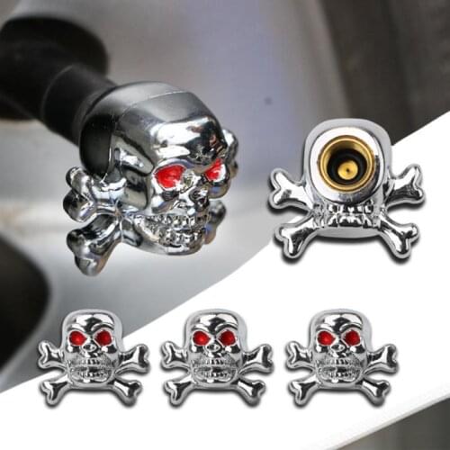 Universal Car Skull Style Antirust Copper Core Motorcycle Bike Car Wheel Tyre Tires Leak-proof Valve Stem Caps Bike Accessories