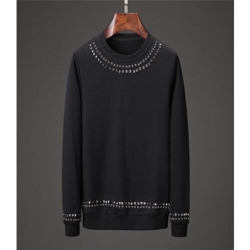 High-quality winter European and American new fashion mens clothing slim long sleeve hooded jacket round neck 100% cotton