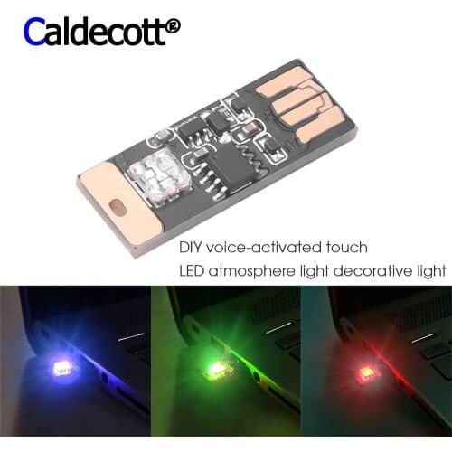 USB Car LED Atmosphere Light Car-styling Touch And Sound Control RGB Music Rhythm Light Decorative Lamp Latest