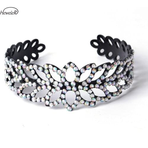 Fashion Lady Accessories Plastic Crystal Stones Rhinestone Hollow Hairband Women Headband Hairpiece Headdress Headwear Hair Clip