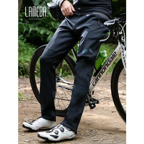 LAMEDA Winter Fleece Windproof Cycling Pants Mens Warm Casual Trousers MTB Mountain Road Bike Cycling Pants Couple Design