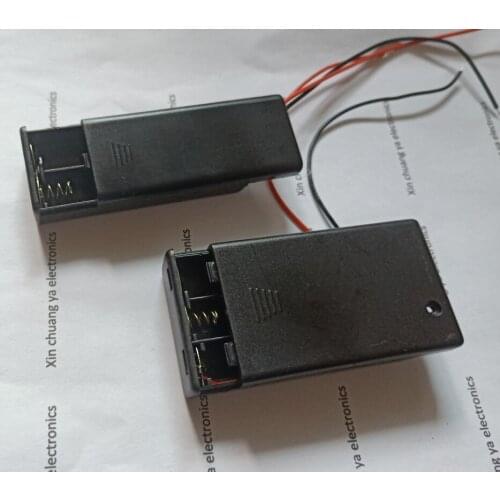 2 3 4 AAA Battery holder box base with cover swith wire - No.7 batteries 1.5V