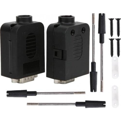 2Pcs DB9-G-8A 9Pin Screw Serial Connector to Wiring Terminal Male Female Adapter COM transfer-free solder terminals with Case