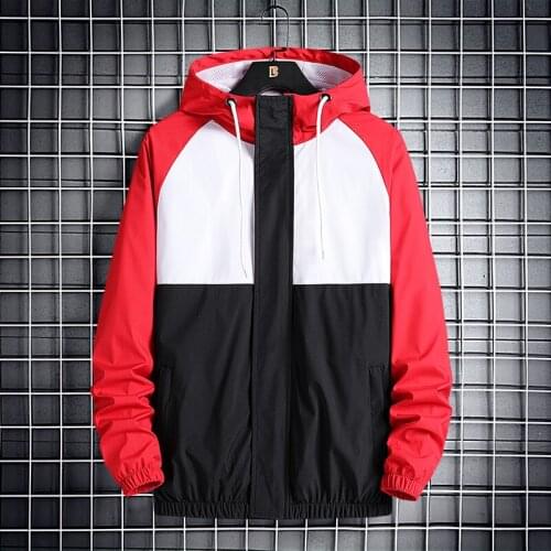 2020 Mens New Jacket Casual Spring Autumn Jacket Mens Patchwork Hood Coat Slim Fit Mens sportsing Brand Clothing Size M~4XL