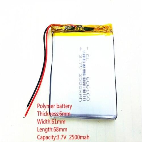 3.7V,2500mAH,606168 PLIB; polymer lithium ion / Li-ion battery for GPS,mp3,mp4,mp5,dvd,bluetooth,model toy mobile bluetooth