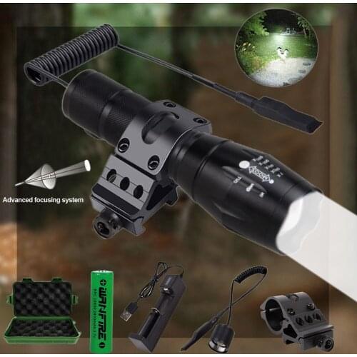 A100 strong light usb rechargeable flashlight LED telescopic zoom flashlight outdoor self-defense aluminum alloy flashlight