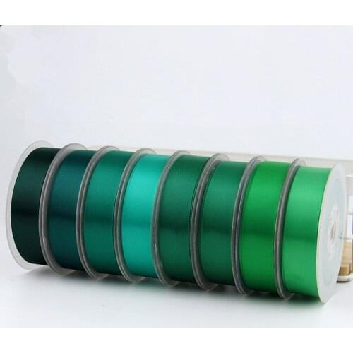 6/9/15/19/25/38/50mm100yards Single Face Satin Ribbon Green for Party Wedding Decora Handmade Rose Flowers Belt Top Quality