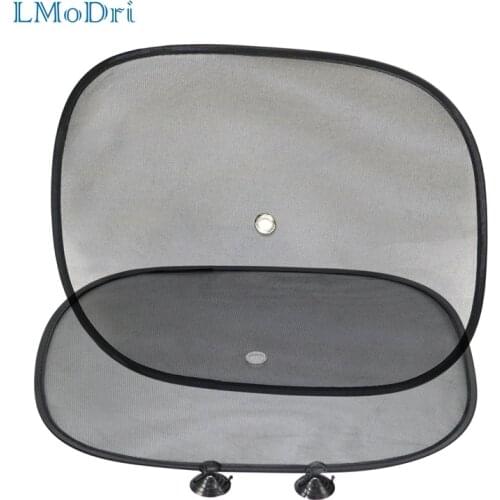 LMoDri 2Pcs Car Curtains Sunshade Blocker Black UV Mesh Sun Shades For Front Side and Rear Window Auto Styling Sucker 44*34cm