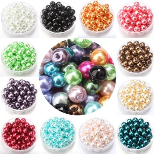 Free shipping 4/6/8/10MM glass imitation pearls multicolor beads DIY Bracelet earrings bead choker necklace Jewelry Making