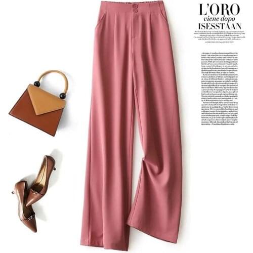 Women pants wide leg pants high waist draping spring summer new Korean loose straight-leg mopping chiffon suit pants Harajuku