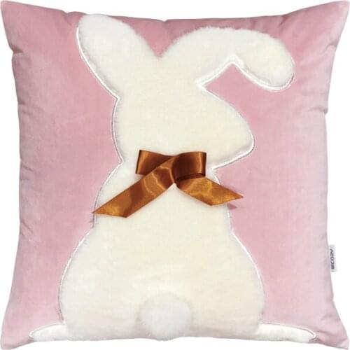 Modern white fur pink rabbit cushion cover 45x45cm sofa decor throw pillow cover pillow case waist pillowcase indoor home