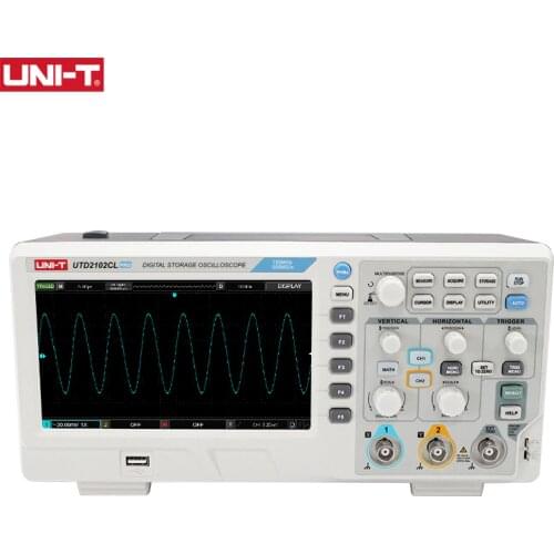 UNI-T UTD2102CL PRO Oscilloscope Digital 7-inch TFT LCD 2 Channels 150MHz 500Ms/S Storage Portable USB Oscilloscopes DIY