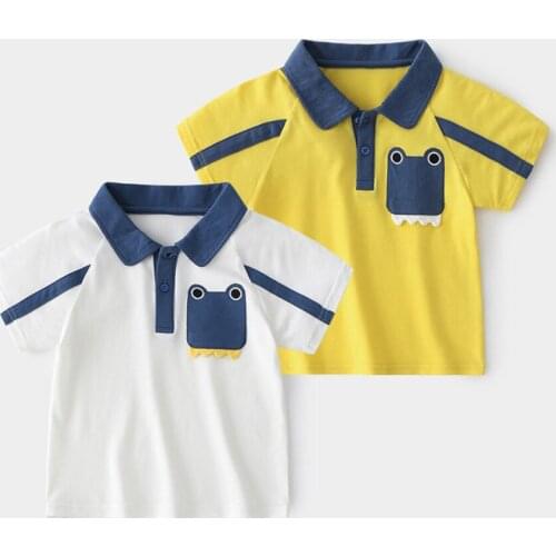 Kids Polo Shirt For Summer Striped Short Sleeve Tops Cotton Turn Down Collar Sport Polos Baby Boys Shirts Children Clothes