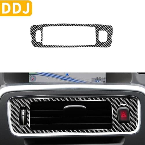 For Volvo S60 V60 2010-2018 Interior Dashboard Center Air Vent Outlet Car Styling Accessories Interior Carbon Fiber Sticker