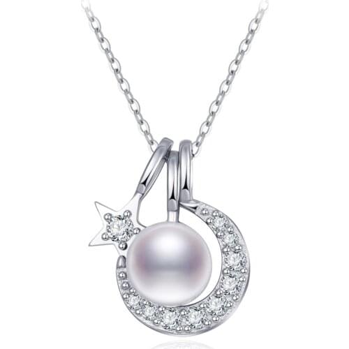 Hongye Sterling Silver 925 Neck Chain Anti-Allergic Freshwater Pearl Pendant Collar Accessories Star Charm Female Fashion Jewel