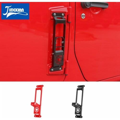 MOPAI Car Door Hinges Foot Rest Pedal Plate Foot Pegs Accessories for Jeep Wrangler JK JL 2007+ for Jeep Gladiator JT 2018