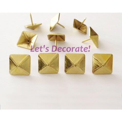 Free DHL shipping 1000pcs/lot 19mm Square Light Gold Color Plated Home or Garden Decorative Tack, Hobnail, Upholstery Nail