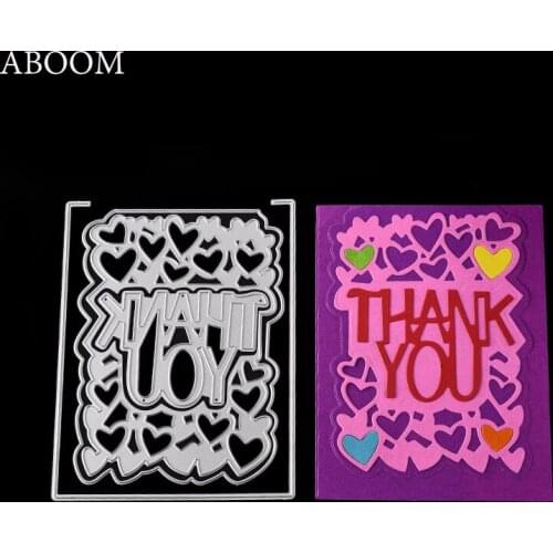 ABOOM Hot Sale Frame Thank You Letter Metal Dies Cut Album Decoration Scrapbook Craft DIY Embossing Stencil Paper Card Template