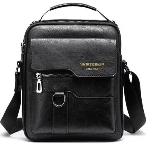 New Men Travel Bag Messenger Bag Luxury Male Shoulder Bag Vintage Leather Portable Business Casual Bag Bolsos Sacoche Homme