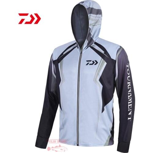 New DAIWA Fishing Vest Men Long Sleeve Quick Dry Fishing Shirts Outdoor Sports FIshing Clothes Hiking Hooded Fishing Jacket