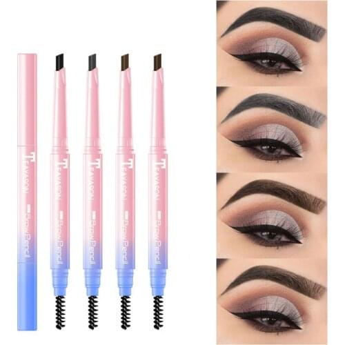 Eyebrow Pen Double-headed Natural Color Cosmetic Sweat-proof Automatic Eyebrow Pen for Beauty