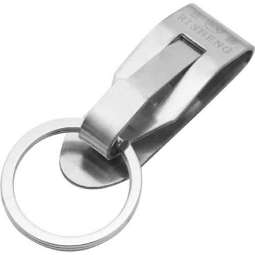 2021 New Stainless Steel Keyring Security Clip On Heavy Duty Belt Key Clip Belt Keychain 2 Detachable Keyrings Belt Key Holder