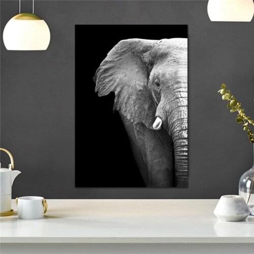 Single Modern Black and White Elephant Picture Nordic Poster&Prints Printed Canvas Painting Art Wall Picture Bedroom Home Decor
