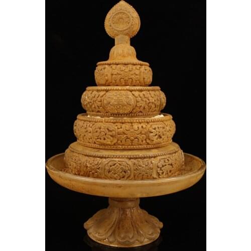 Old colored glaze carved manza plate unearthed from an ancient temple in Tibet containing precious vajra relics