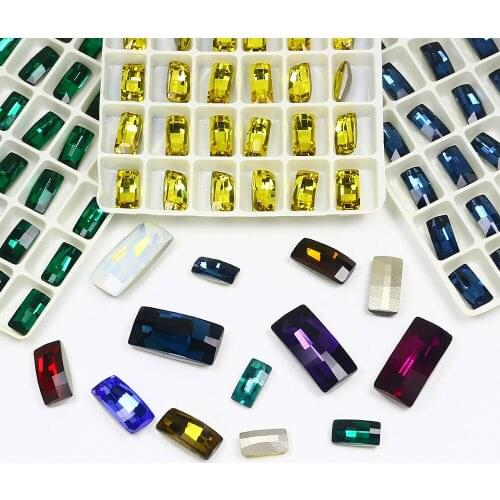 Rectangle Crystal Rhinestone Pointed Back Fancy Glass Stones For Jewelry Making Garment Decoration Nail Art Glitter Crafts Gift