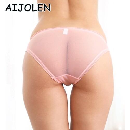AIJOLEN Ruffled Mesh See-through Panties Lace Sexy Low-rise Underwear Cherries Watermelon Cute Women Panties