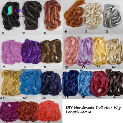 Japan Saran High Quality Length 100cm Candy Color Doll Hair Wig Accessories DIY Hand Toy Ob BJD Bitsu Azone Doll Soft Hair Wig