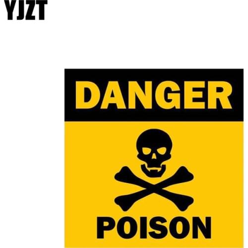 YJZT 12.8CM*12.8CM Skull Funny Car Sticker Poison Danger Decal PVC 12-0755